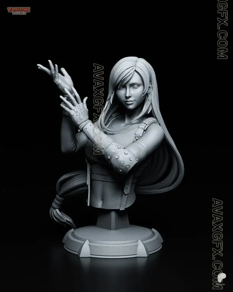 Tanuki Figures – Tifa – Final Fantasy VII Bust – STL 3D Model
