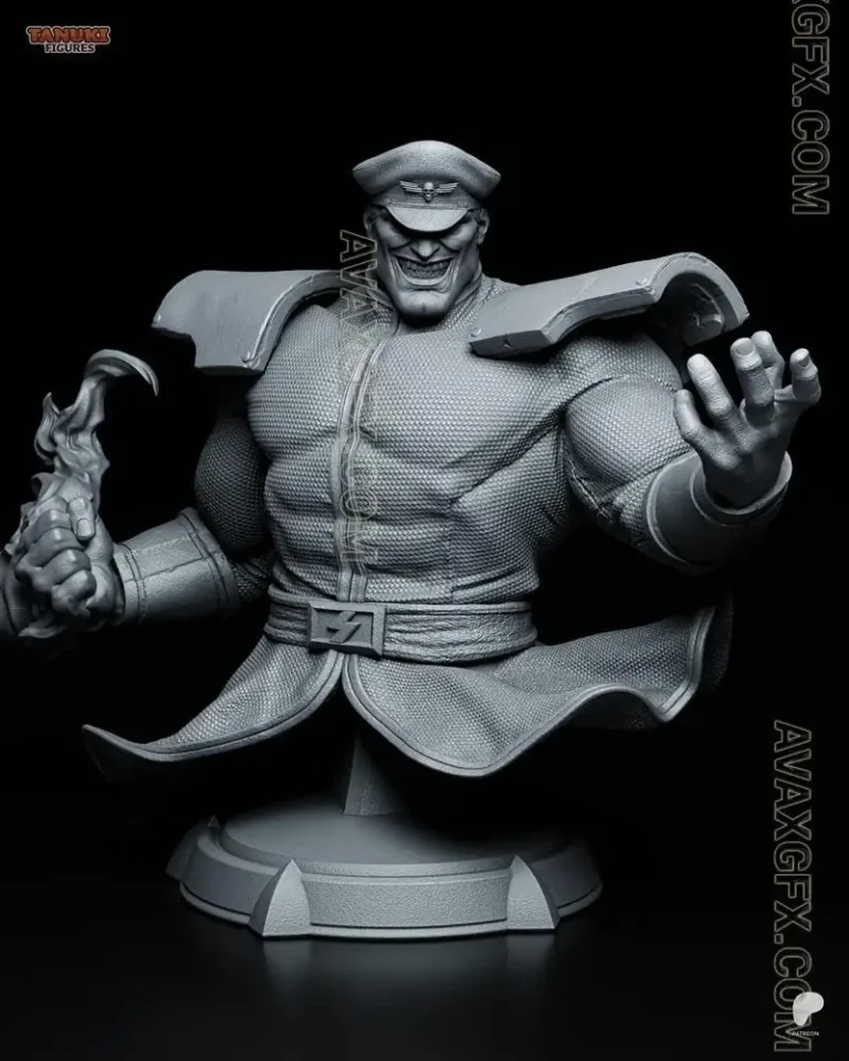 Tanuki Figures – M. Bison – Street Fighter Bust – STL 3D Model