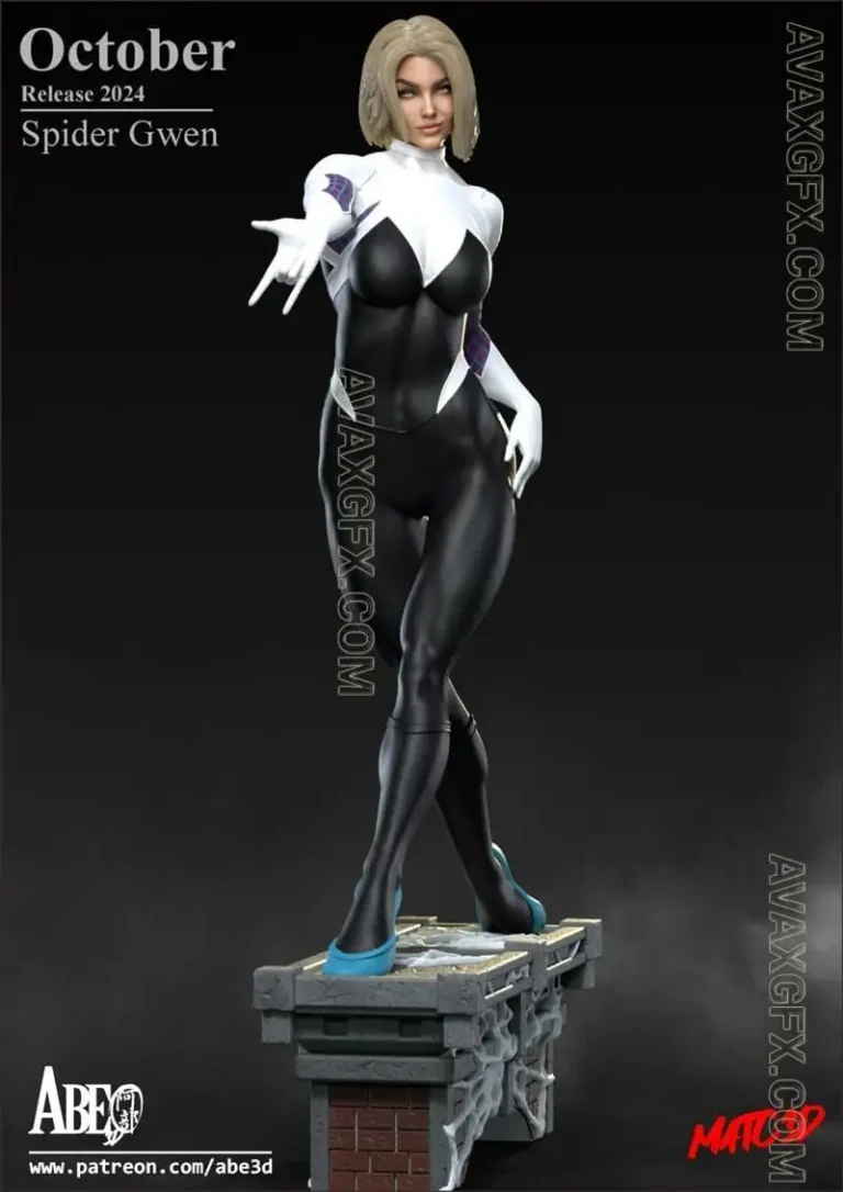 Abe3D - Spider Gwen 2 - STL 3D Model Abe3D – Spider Gwen 2 – STL 3D Model