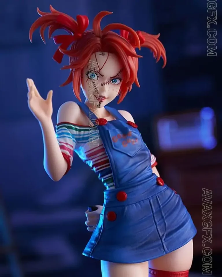 Chucky Girl Bishoujo Statue - STL 3D Model Chucky Girl Bishoujo Statue – STL 3D Model
