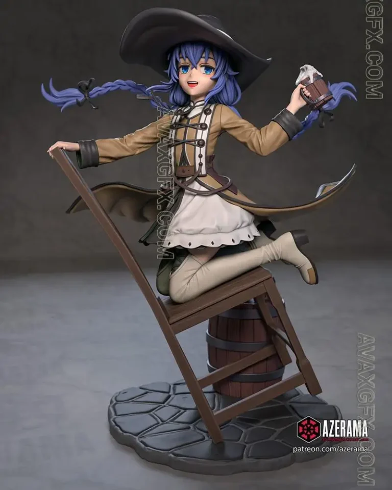 Azerana - Mushoku tensei - Roxy - STL 3D Model Azerana – Mushoku tensei – Roxy – STL 3D Model