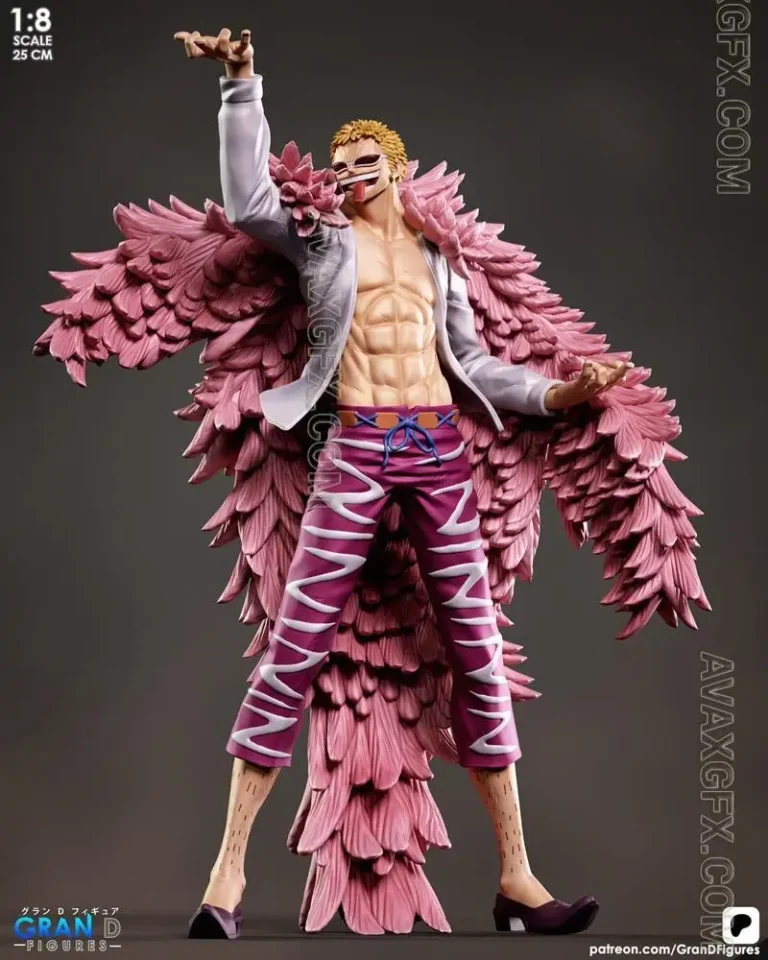 Gran D. Figures - Doflamingo - One Piece - STL 3D Model Gran D. Figures – Doflamingo – One Piece – STL 3D Model