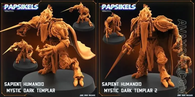 Sapient Humanoid Mystic Dark Templar - STL 3D Model Sapient Humanoid Mystic Dark Templar – STL 3D Model